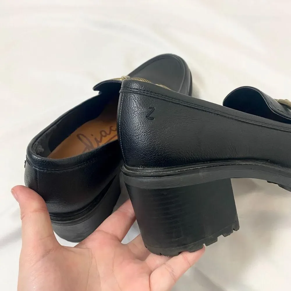 Zodiac 90s Style Chunky Destroyer Black Leather Platform Oxford Loafers  US 10